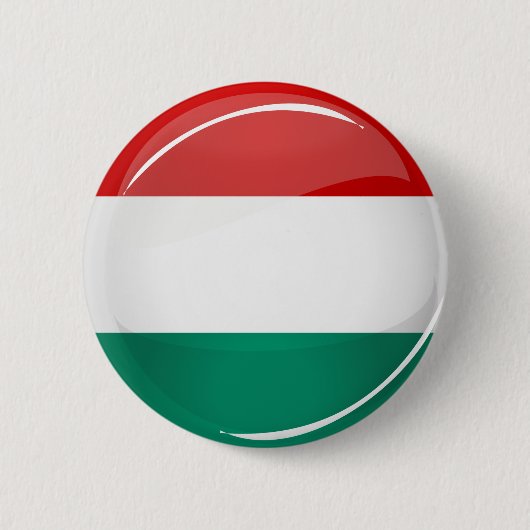 Glossy Ronde Hongaarse vlag Button 5,7 Cm (Voorkant)