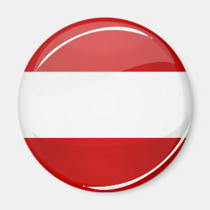 Glossy Ronde Oostenrijkse vlag Magneet