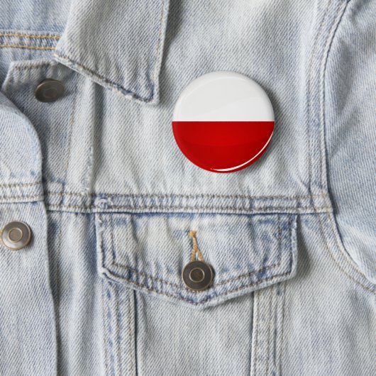 Glossy Ronde Poolse vlag Button 5,7 Cm (In situ)
