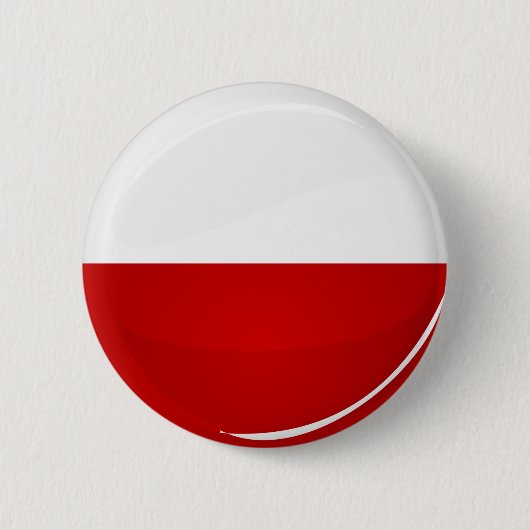 Glossy Ronde Poolse vlag Ronde Button 5,7 Cm (Voorkant)