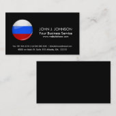 Glossy Ronde Russische vlag Visitekaartje (Voorkant / Achterkant)