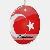 Glossy Ronde Turkse vlag Keramisch Ornament (Rechts)