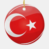 Glossy Ronde Turkse vlag Keramisch Ornament (Achterkant)