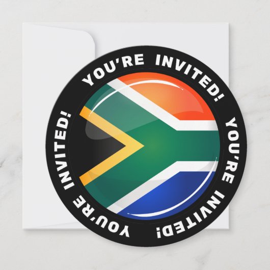 Glossy Ronde Zuid-Afrikaanse vlag Kaart (Voorkant)