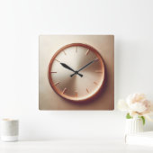 glossy rose gold circle vierkante klok (Huis)