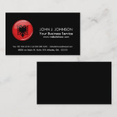 Glossy Round Albanian Flag Visitekaartje (Voorkant / Achterkant)