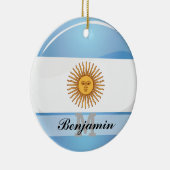 Glossy Round Argentina Vlag Keramisch Ornament (Rechts)