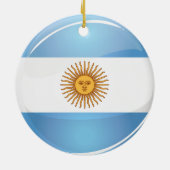 Glossy Round Argentina Vlag Keramisch Ornament (Achterkant)