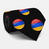 Glossy Round Armenia Flag Stropdas (Opgerold)