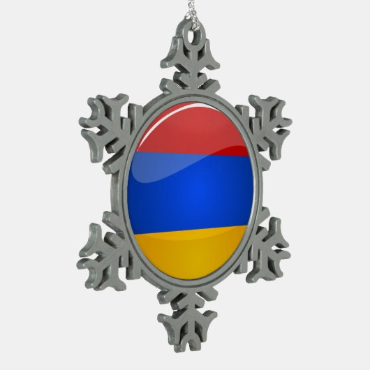Glossy Round Armenia Flag Tin Sneeuwvlok Ornament (Links)