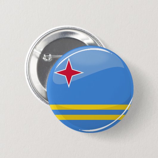Glossy Round Aruba-vlag Ronde Button 5,7 Cm (Voorkant /achterkant)