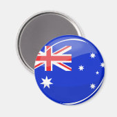 Glossy Round Australian Flag Magneet (Voorkant / Achterkant)