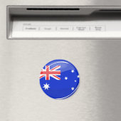 Glossy Round Australian Flag Magneet (Insitu (Vaatwasser))