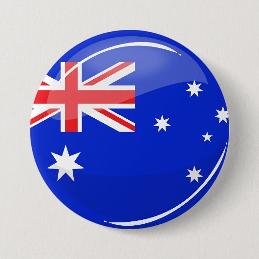 Glossy Round Australian Flag Ronde Button 7,6 Cm (Voorkant)