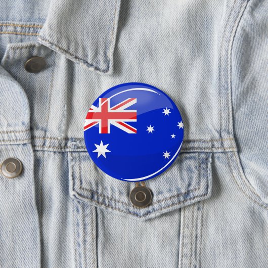 Glossy Round Australian Flag Ronde Button 7,6 Cm (In situ)