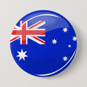 Glossy Round Australian Flag Ronde Button 7,6 Cm
