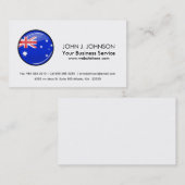 Glossy Round Australian Flag Visitekaartje (Voorkant / Achterkant)