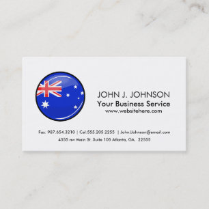 Glossy Round Australian Flag Visitekaartje