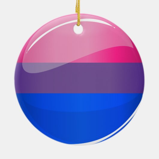 Glossy Round Bisexuality Flag Keramisch Ornament (Achterkant)