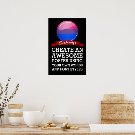 Glossy Round Bisexuality Flag Poster (Keuken)