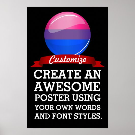 Glossy Round Bisexuality Flag Poster (Voorkant)