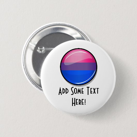 Glossy Round Bisexuality Flag Ronde Button 5,7 Cm (Voorkant /achterkant)