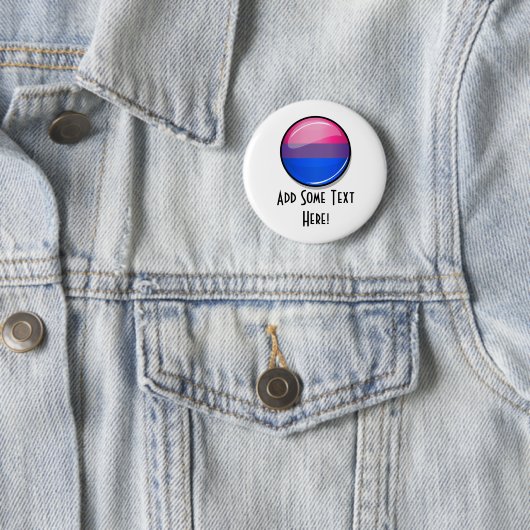 Glossy Round Bisexuality Flag Ronde Button 5,7 Cm (In situ)