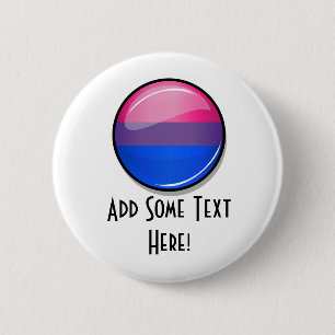 Glossy Round Bisexuality Flag Ronde Button 5,7 Cm