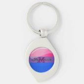 Glossy Round Bisexuality Flag Sleutelhanger (Voorkant)