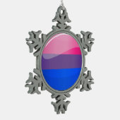Glossy Round Bisexuality Flag Tin Sneeuwvlok Ornament (Links)
