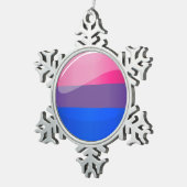 Glossy Round Bisexuality Flag Tin Sneeuwvlok Ornament (Rechts)