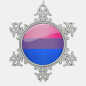 Glossy Round Bisexuality Flag Tin Sneeuwvlok Ornament (Voorkant)