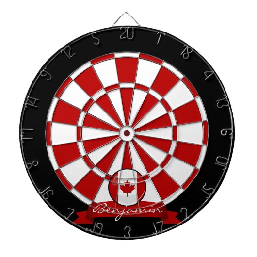 Glossy Round Canadian Flag Dartbord (Voorkant)