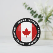 Glossy Round Canadian Flag Kaart (Staand voorkant)