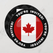 Glossy Round Canadian Flag Kaart (Voorkant / Achterkant)