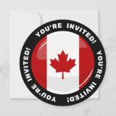 Glossy Round Canadian Flag Kaart (Voorkant)