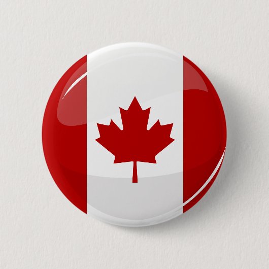 Glossy Round Canadian Flag Ronde Button 5,7 Cm (Voorkant)