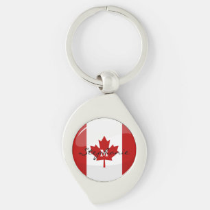 Glossy Round Canadian Flag Sleutelhanger