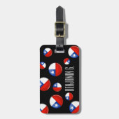 Glossy Round Chileense vlag Bagagelabel (Voorkant verticaal)