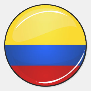 Glossy Round Columbia-vlag Ronde Sticker