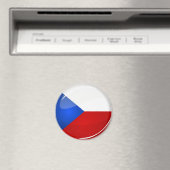 Glossy Round Czech Rep. Vlag Magneet (Insitu (Vaatwasser))