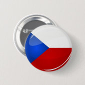 Glossy Round Czech Rep. Vlag Ronde Button 5,7 Cm (Voorkant /achterkant)