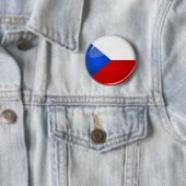 Glossy Round Czech Rep. Vlag Ronde Button 5,7 Cm (In situ)
