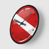 Glossy Round Diver's vlag Ronde Klok (Hoek)