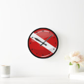 Glossy Round Diver's vlag Ronde Klok (Huis)
