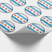 Glossy Round Flag in Chicago Cadeaupapier (Hoek)