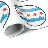 Glossy Round Flag in Chicago Cadeaupapier (Rol Hoek)