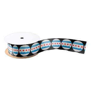 Glossy Round Flag in Chicago Satijnen Lint