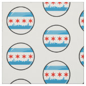 Glossy Round Flag in Chicago Stof (Swatch)