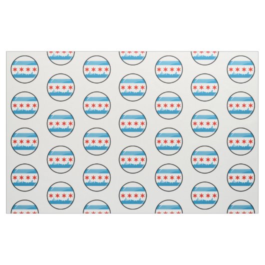Glossy Round Flag in Chicago Stof (Fat Quarter)